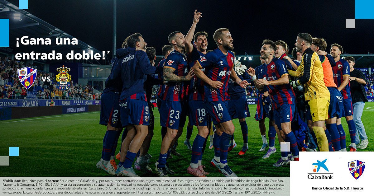 GEWINNEN SIE EIN DOPPELTICKET FÜR DAS SPIEL SD HUESCA-UD LAS PALMAS!