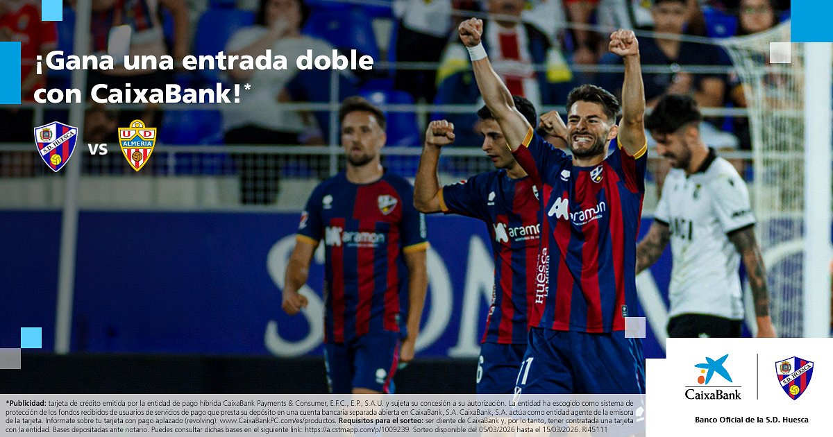 GEWINNEN SIE ZWEI TICKETS FÜR DAS SPIEL SD HUESCA - | UD ALMERÍA!