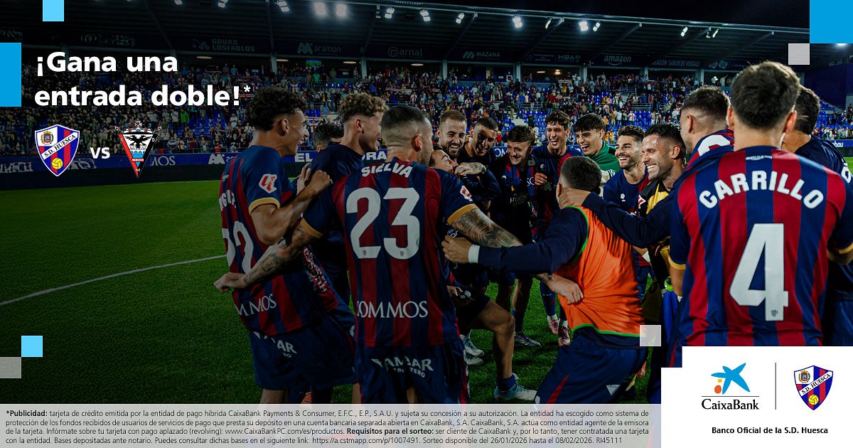 GEWINNEN SIE DOPPELTICKETS FÜR DAS SPIEL SD HUESCA - CD MIRANDÉS!